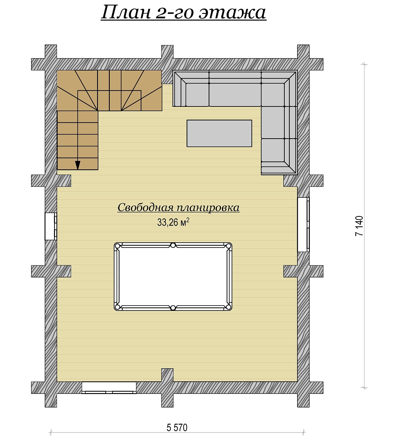 Баня из бревна 120м2 Проект №ВЗ-607 «Дриада»